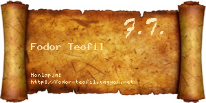 Fodor Teofil névjegykártya