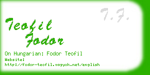 teofil fodor business card